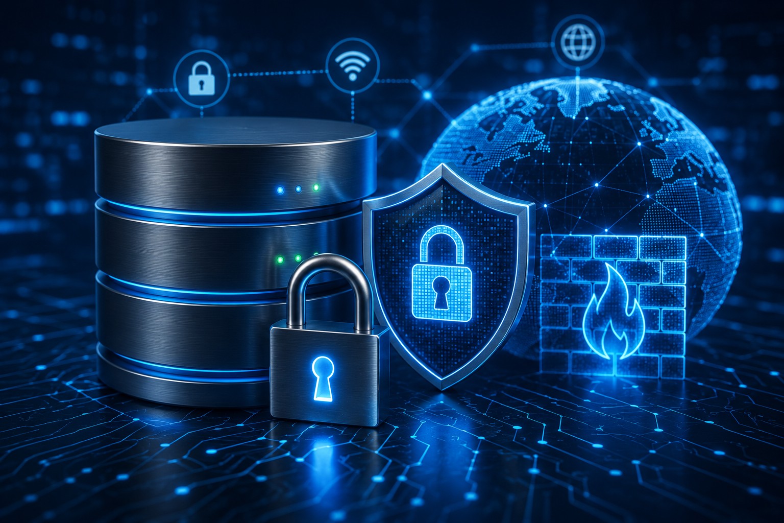 Layered security safeguards including encryption, firewalls, and global threat protection